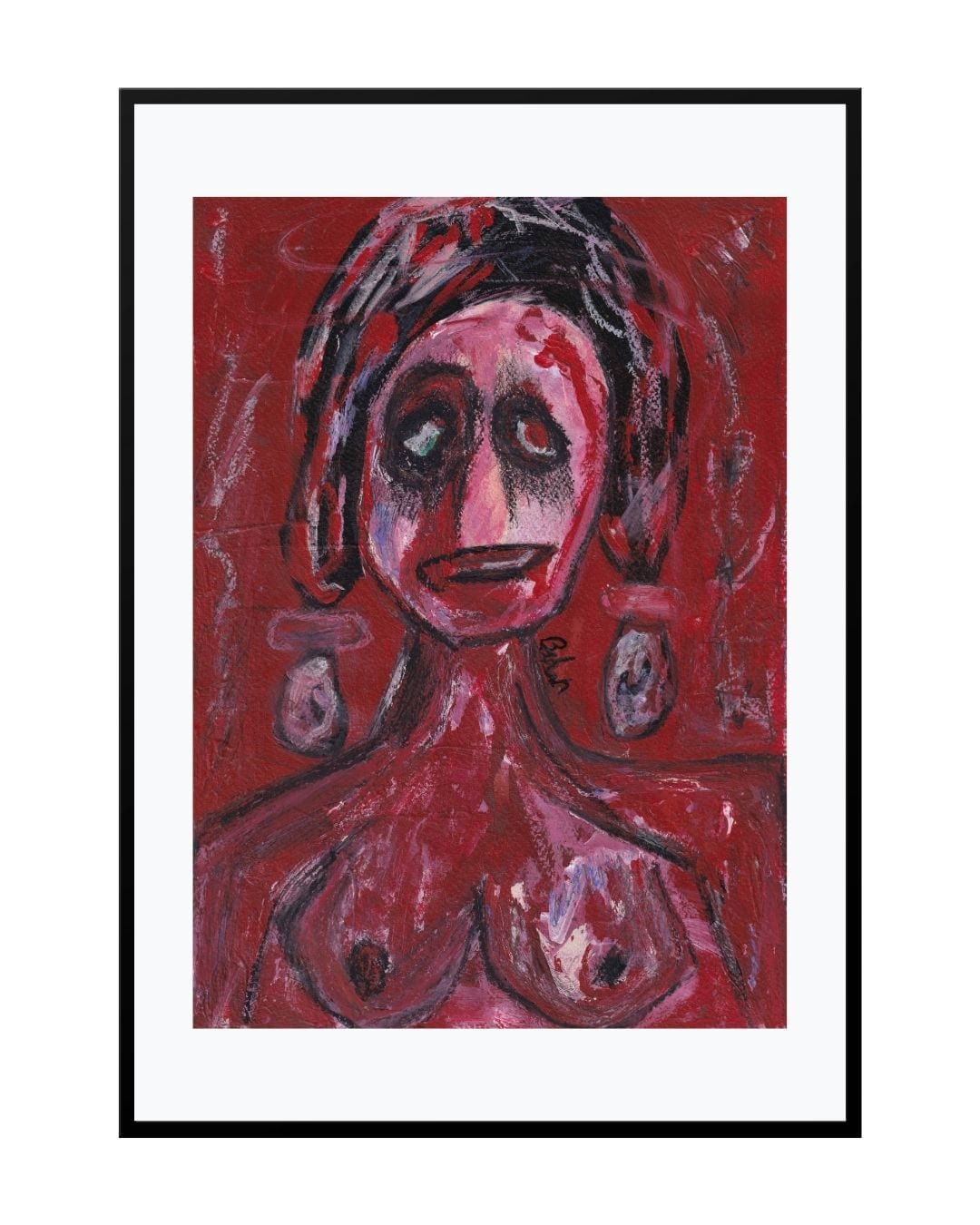 Posters, Prints, & Visual Artwork Red Expressive Portrait - Escape